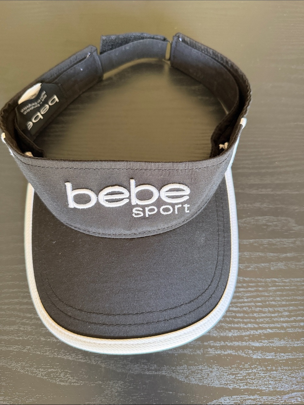 bebe Sport Black Visor with White Trim